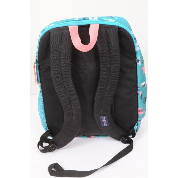 Jansport Big Student Backpack Teal Whimsical Playful Llamas Daypack School Bag - Picture 6 of 7